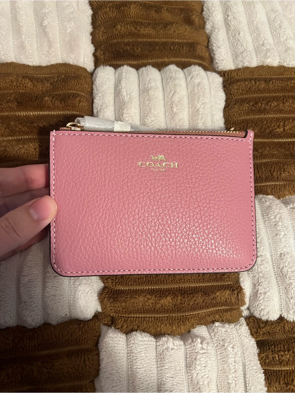 Coach Leather Key Pouch in True Pink NWTS!